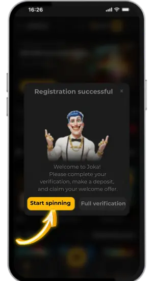 Joka room login to your account