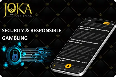 Jokaviproom security and responsible gambling section showing account controls and player protection tools
